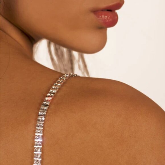 Brazilian Gisele White Gold Crystal Bra Straps | Pair | NWT (Multiple Available) - Picture 2 of 6